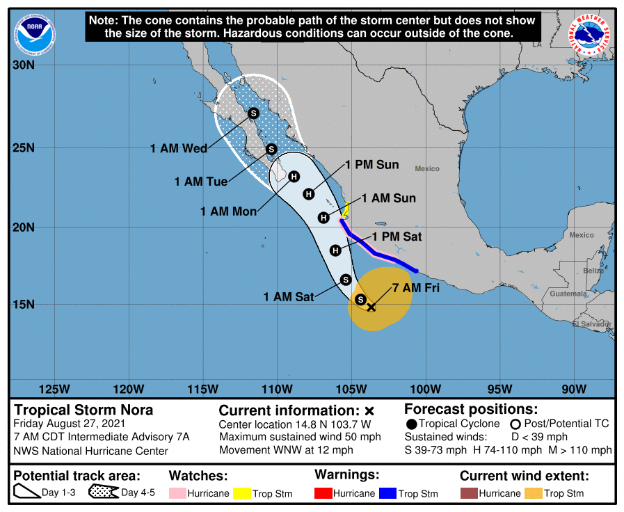 $!Sur de Sinaloa, bajo vigilancia por efectos de la tormenta tropical Nora