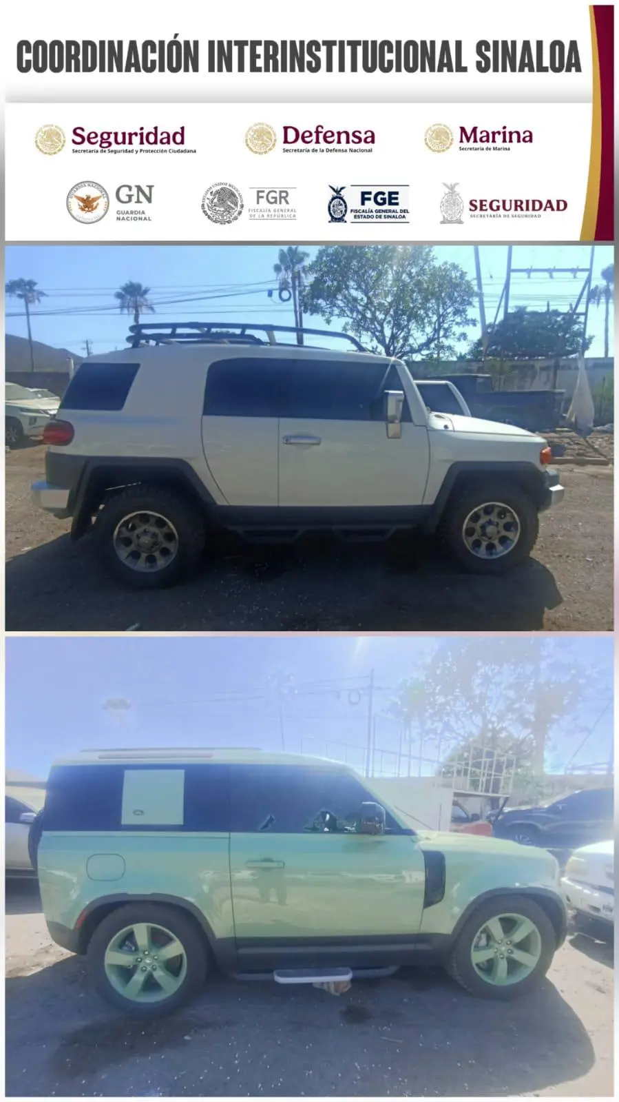 $!Portaban placas no correspondientes: SSPE aclara aseguramiento de dos vehículos en Interlomas, Culiacán