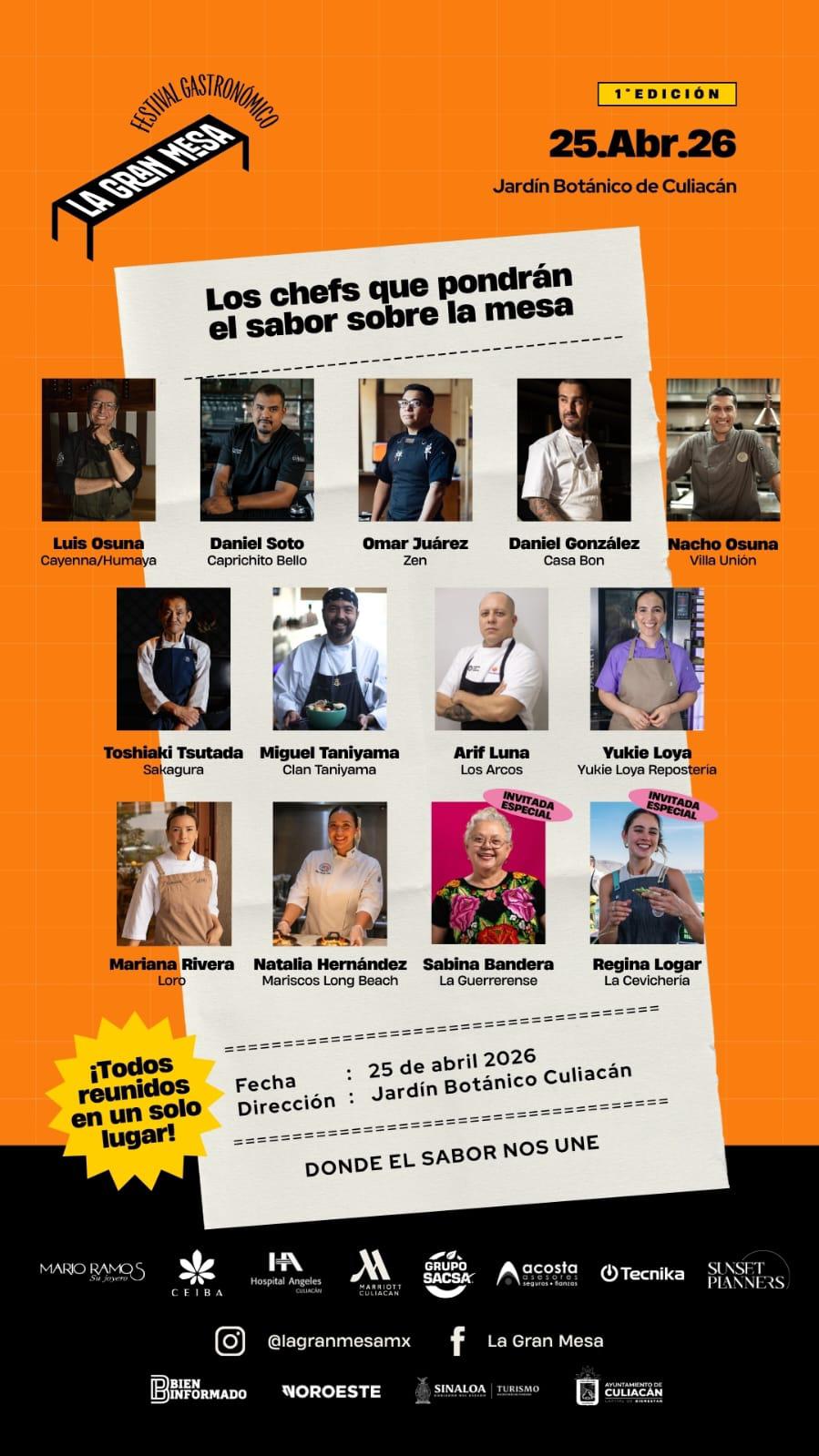 $!En La Gran Mesa participan reconocidos chef locales e invitados especiales.