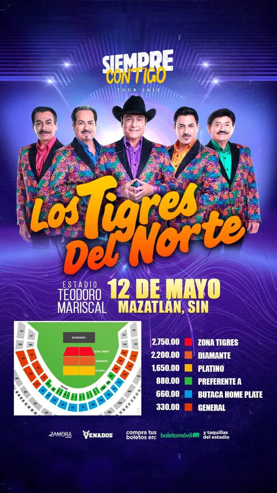 $!Confirman presentación de Los Tigres del Norte en Mazatlán
