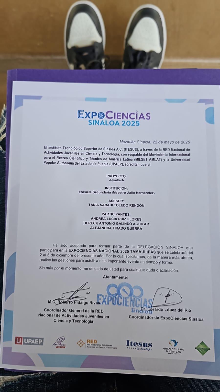 $!Andrea, Alejandra y Dereck, estudiantes rosarenses, consiguen pase a la Expo Ciencias Nacional