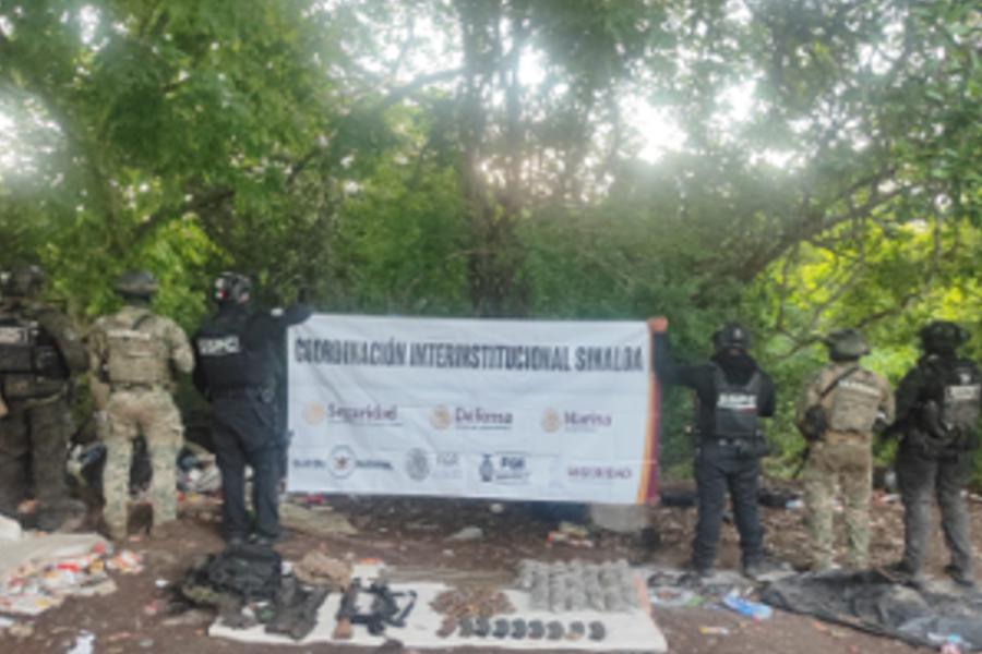 $!Aseguran armas, explosivos y vehículos tras operativos en Concordia y Mazatlán