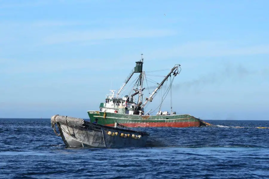$!Barco de pesca industrial en Bahía Magdalena.