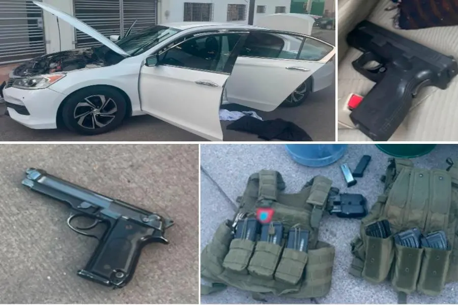 $!Aseguran armas y equipo táctico tras enfrentamiento en Tierra Blanca, Culiacán