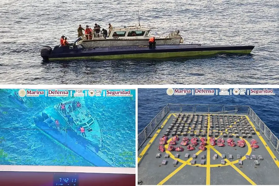 $!Marina asegura 4 toneladas de cocaína en semisumergible en costas de Colima