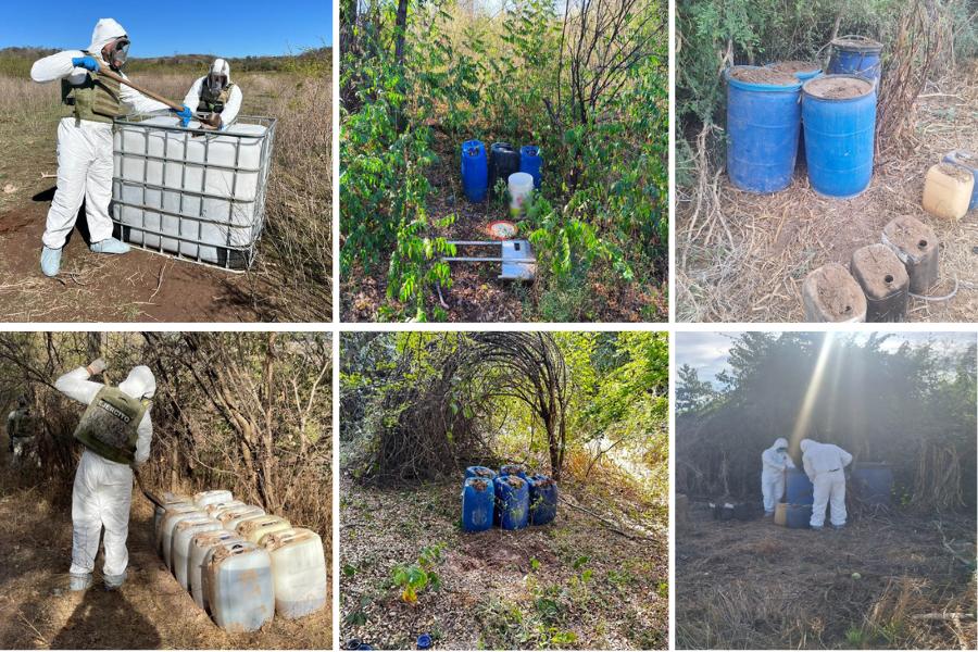 $!Aseguran siete vehículos e inhabilitan áreas para fabricación de drogas en operativos federales en Sinaloa