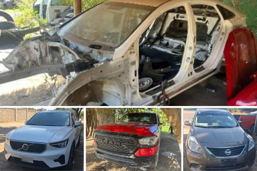 $!Aseguran ocho vehículos robados y autopartes en operativo en Eldorado