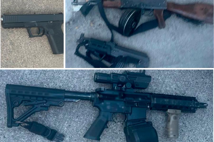 $!Aseguran armas y equipo táctico tras enfrentamiento en Tierra Blanca, Culiacán