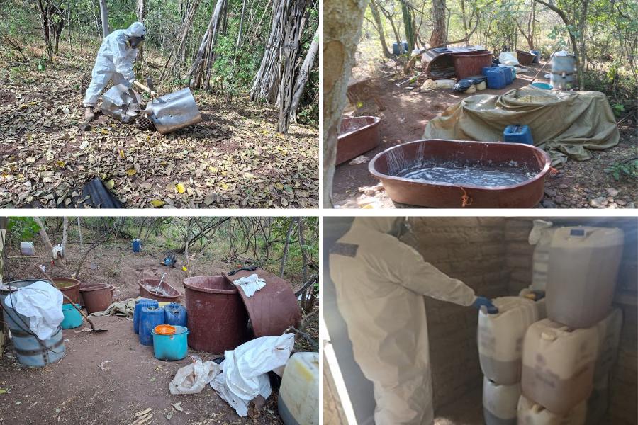 $!Aseguran en Choix laboratorio clandestino con más de una tonelada de metanfetaminas en operativo de Semar y FGR