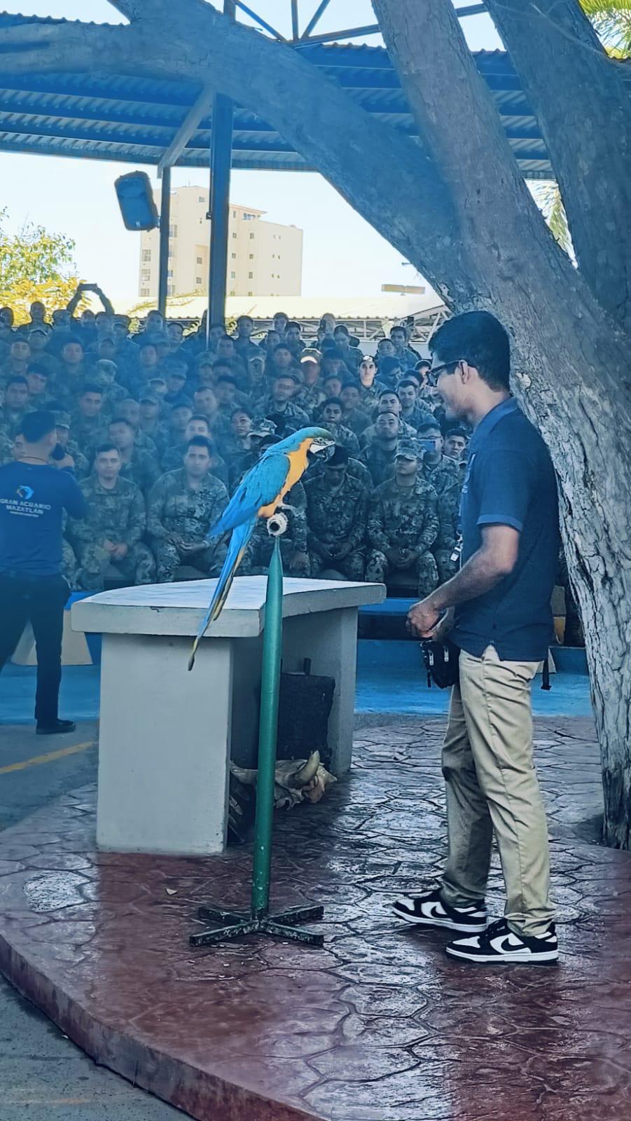 $!Gran Acuario Mazatlán recibe a 300 marinos que participaron en el operativo de seguridad del Carnaval 2025