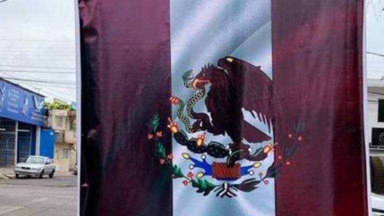 Imagen de la bandera de México modificada en Nayarit que se mostró en las redes sociales.
