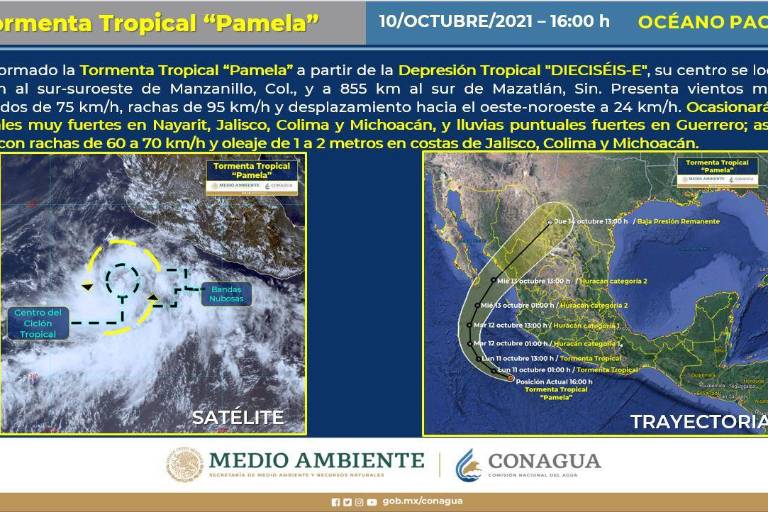 Se forma la tormenta tropical Pamela, que tiene una ruta hacia Sinaloa