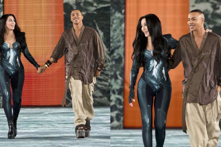 Cher sorprende en el desfile de Balmain en la Semana de la Moda de París