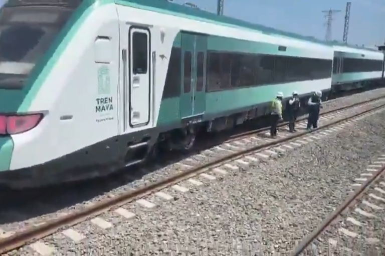 Se descarrila vagón del Tren Maya en Yucatán; viajaba de Campeche a Cancún