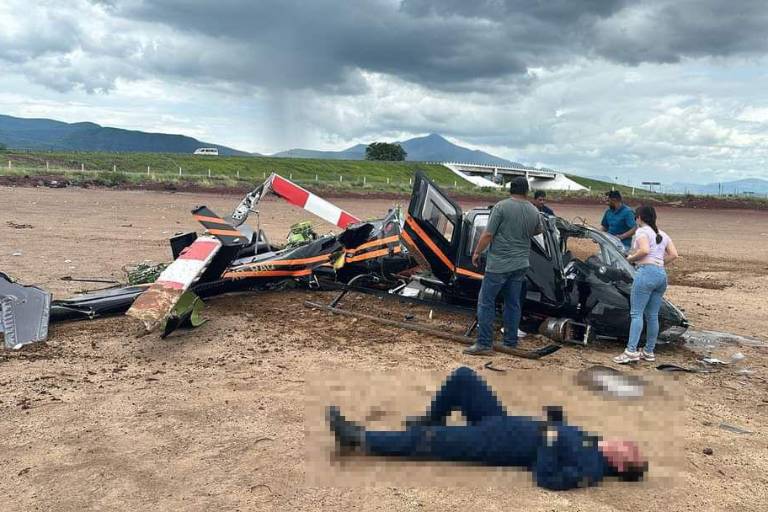 Cae helicóptero en Laguna de Sayula en Atoyac, Jalisco; hay cuatro heridos de gravedad