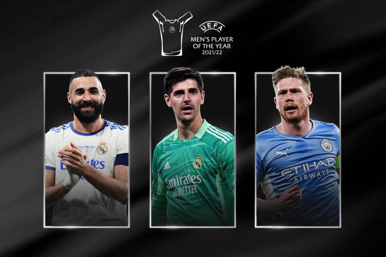 Benzema, Courtois, De Bruyne, nominados a Jugador del Año de la UEFA