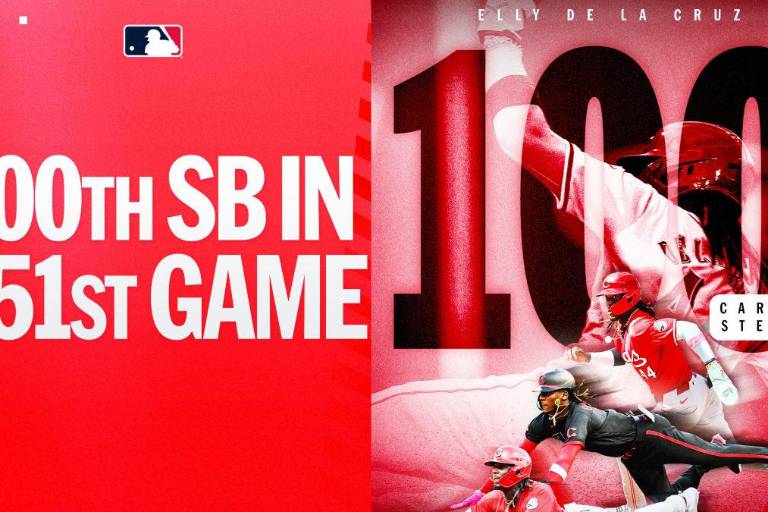 Elly de la Cruz llega a 100 bases robadas de por vida en las Mayores