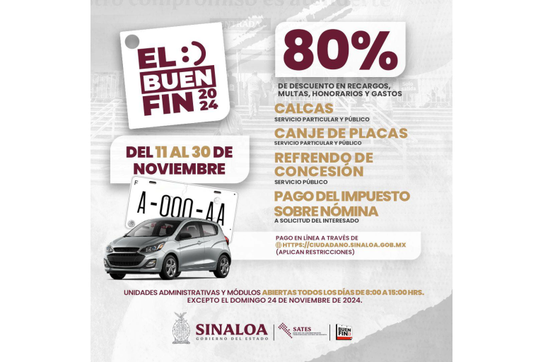 En Recaudación de Rentas de Mazatlán continúan los descuentos de El Buen Fin