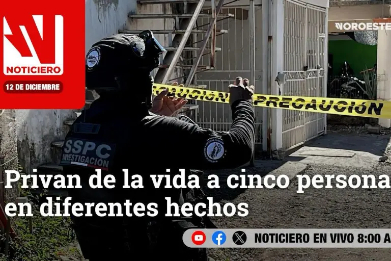 Este viernes, en Noticiero Noroeste: Privan de la vida a cinco personas en diferentes hechos