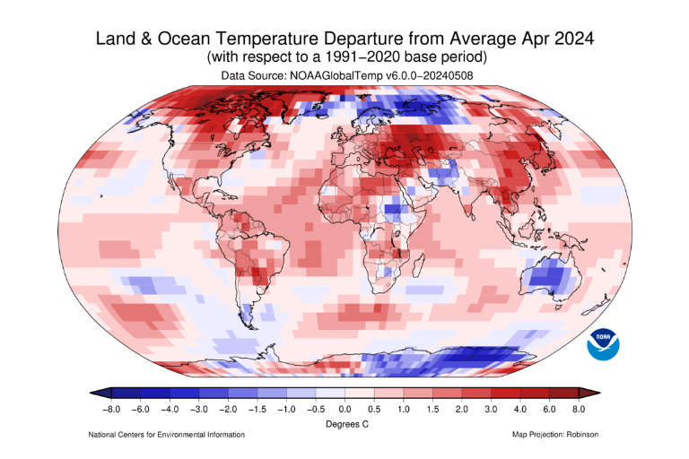 Abril fue el mes más cálido registrado y ya son 11 meses de temperaturas récord: NOAA