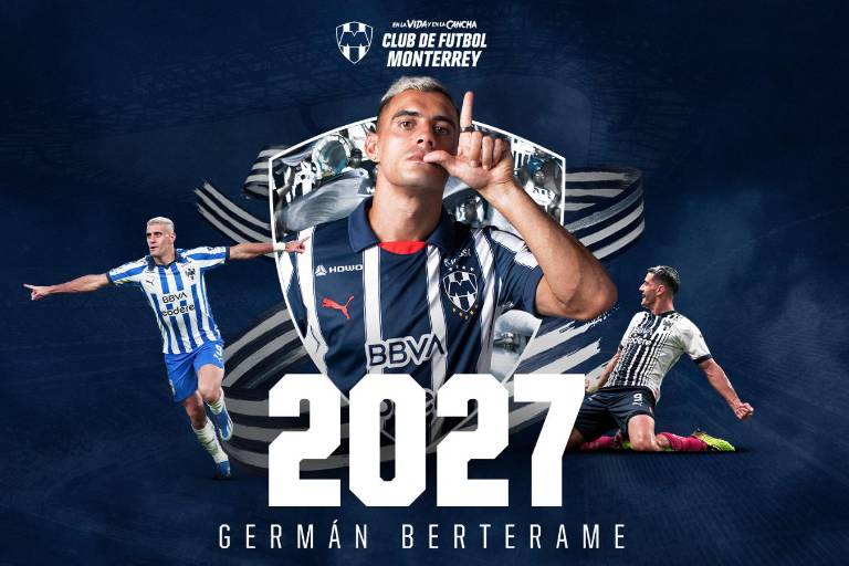 Germán Berterame extiende contrato con Rayados hasta 2027