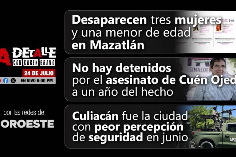 Este jueves, A Detalle: Desaparecen cuatro mujeres en Mazatlán; localizan a dos