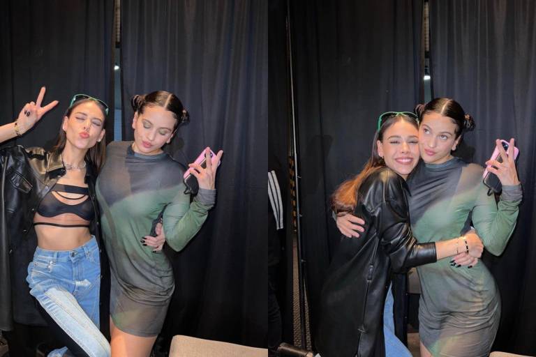 Danna Paola y Rosalía tienen emotivo encuentro después del concierto de la española