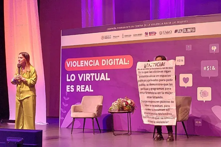 Dignora Valdez exige a Ahome aceptar recomendación por violencia de género; se manifiesta en conferencia