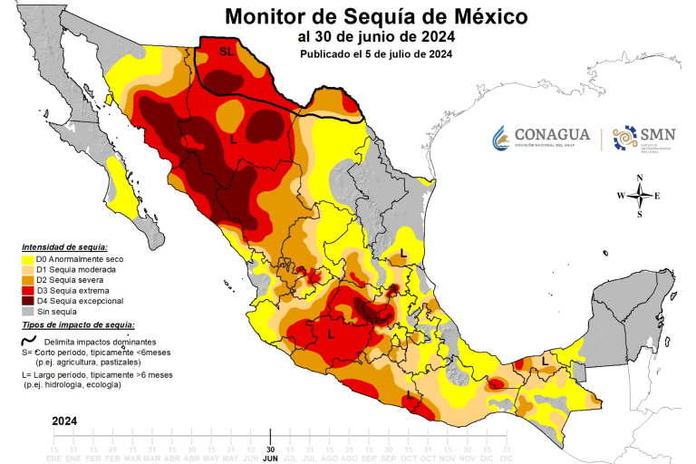 Rosario pasa de sequía extrema a severa de acuerdo al Monitor de la Conagua