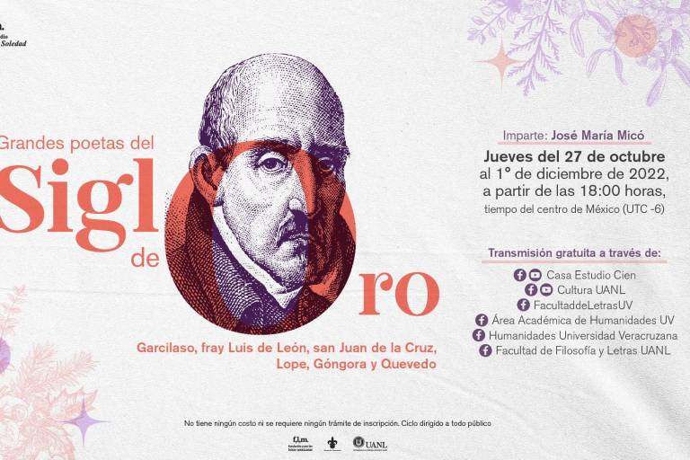 Ofrecen banquete de poesía en el ciclo ‘Grandes poetas del Siglo de Oro’