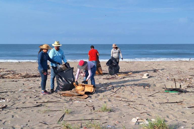 Llevan a cabo jornada de limpieza en la playa Las Cabras, en Escuinapa