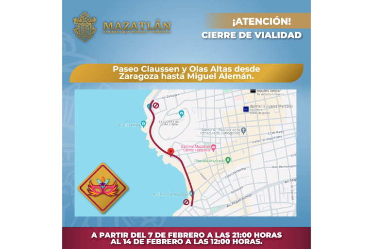 Paseo Claussen y Olas Altas serán cerrados a la circulación a partir de este miércoles por la noche