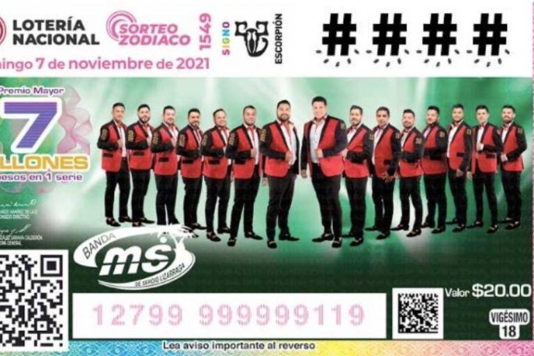 Banda MS celebra su 18 aniversario con cachito de la Lotería Nacional