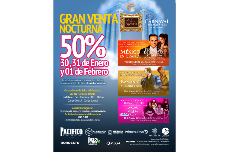 Anuncian tradicional venta nocturna de boletos para coronaciones de Carnaval