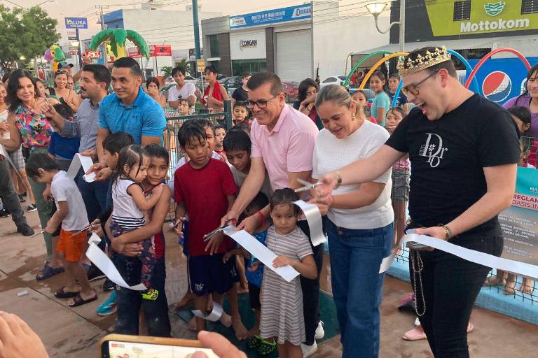 ¡Ahora sí! Cortan listón en la reapertura del Oasis Interactivo del Parque Lineal