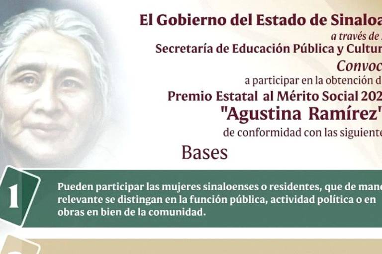 El 20 de enero cierra la convocatoria para el Premio Agustina Ramírez 2023