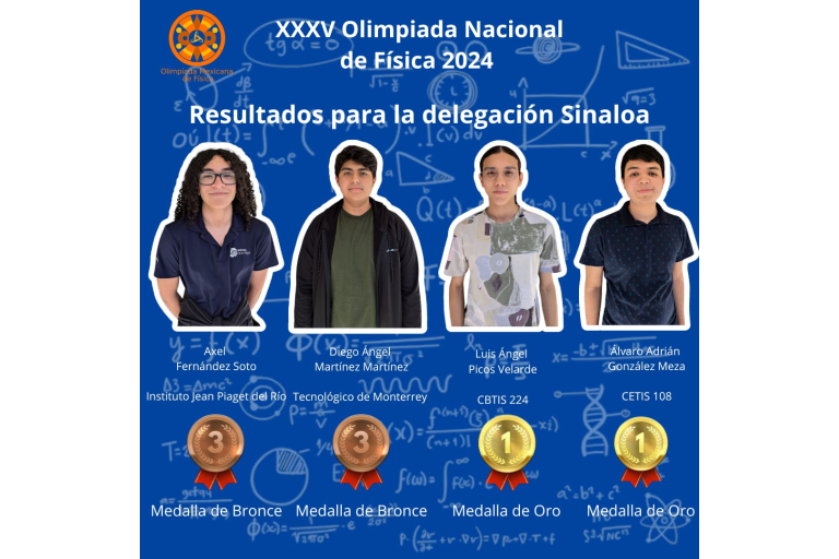 Jóvenes de Sinaloa ganan primer lugar en Olimpiada Nacional de Física, edición 2024