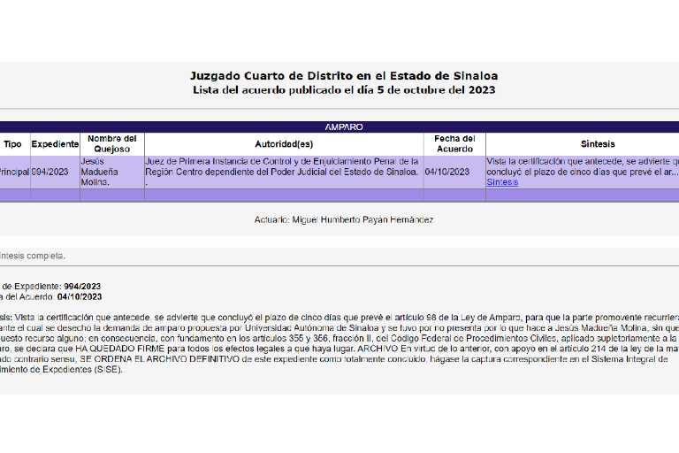 Niegan amparo a la UAS con que pretendían impedir revisión de sus cuentas bancarias