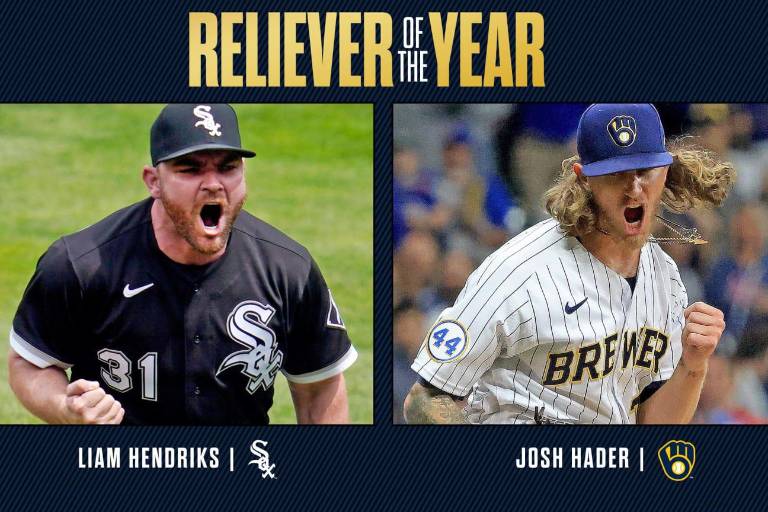 Josh Hader y Liam Hendriks son los Relevistas del Año en Grandes Ligas