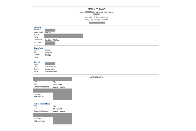 Rocha y familiares volaron en avión de Vizcarra la mañana del 25 de julio antes de la captura de ‘El Mayo’