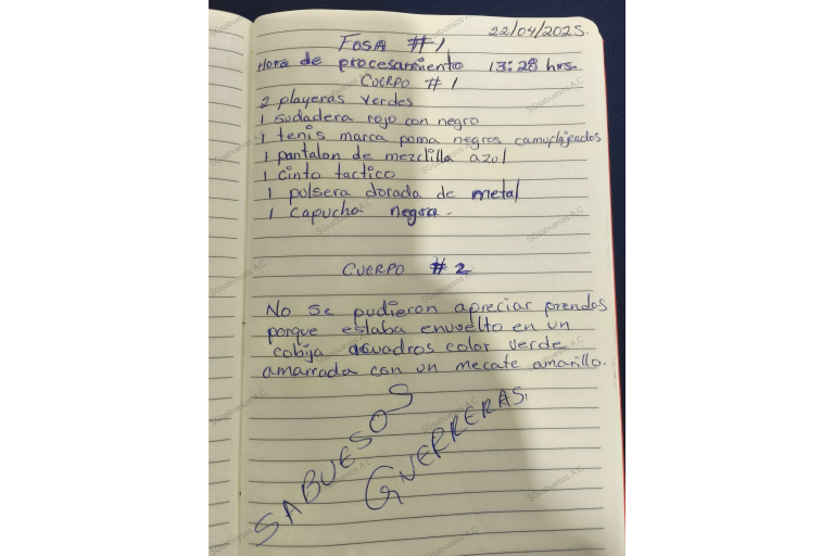 Estas son las prendas halladas en las fosas encontradas al sur de Culiacán