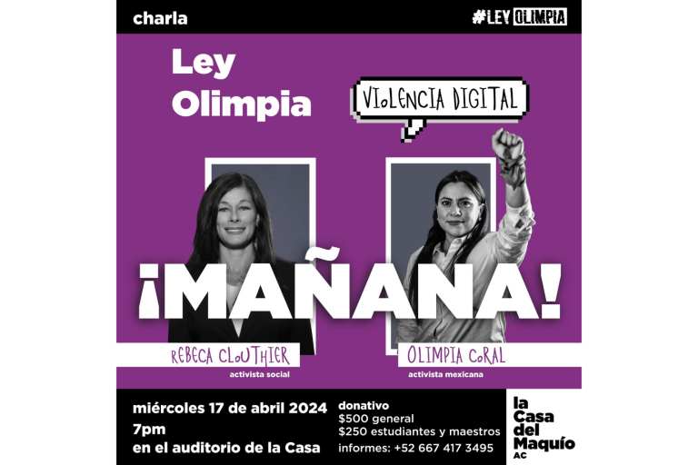 Olimpia Coral, impulsora de la Ley Olimpia, estará en Culiacán en conversatorio con Rebeca Clouthier