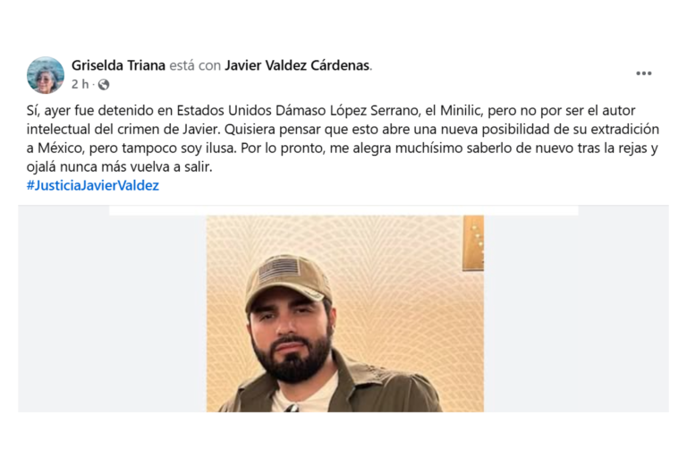 ‘Quisiera pensar que se abre posibilidad de extradición, pero no soy ilusa’, dice Griselda Triana tras detención de ‘El Mini Lic’