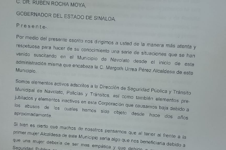 Elementos de Seguridad Pública de Navolato se manifiestan contra la Alcaldesa