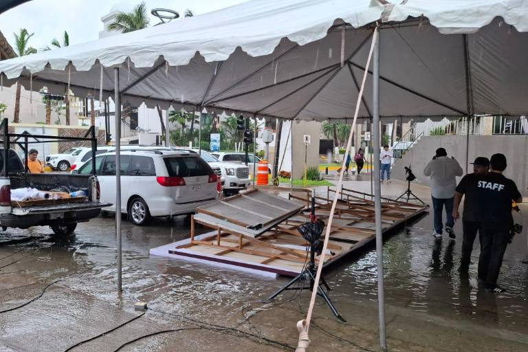 Se suspende inauguración del cárcamo pluvial en Mazatlán por lluvias de la tormenta Raymond