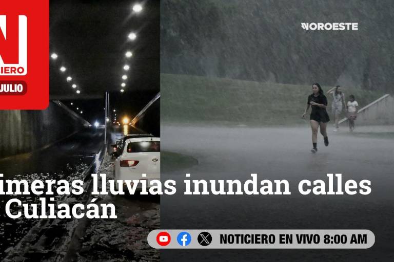 Este jueves, en Noticiero Noroeste: Primeras lluvias inundan calles de Culiacán
