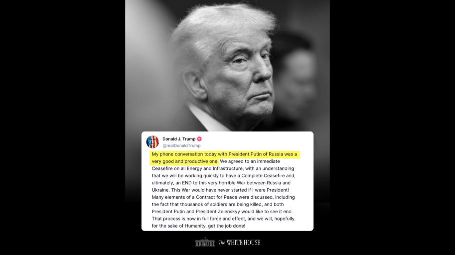 Acuerdan Trump y Putin iniciar un alto el fuego con Ucrania en materia energética