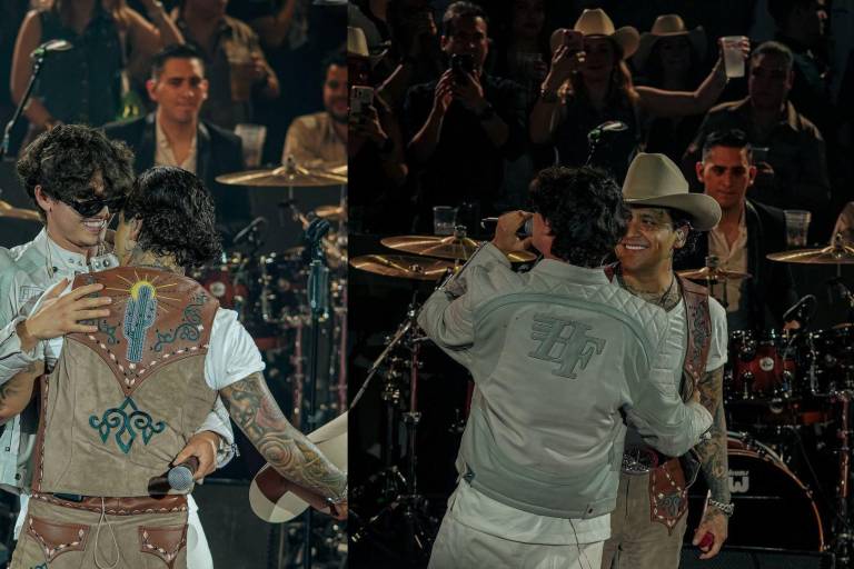 Christian Nodal y Gabito Ballesteros graban su nuevo video musical en Hermosillo
