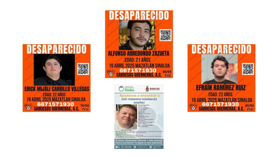 Desaparecen cuatro personas en Sábado Santo en destinos turísticos de Sinaloa