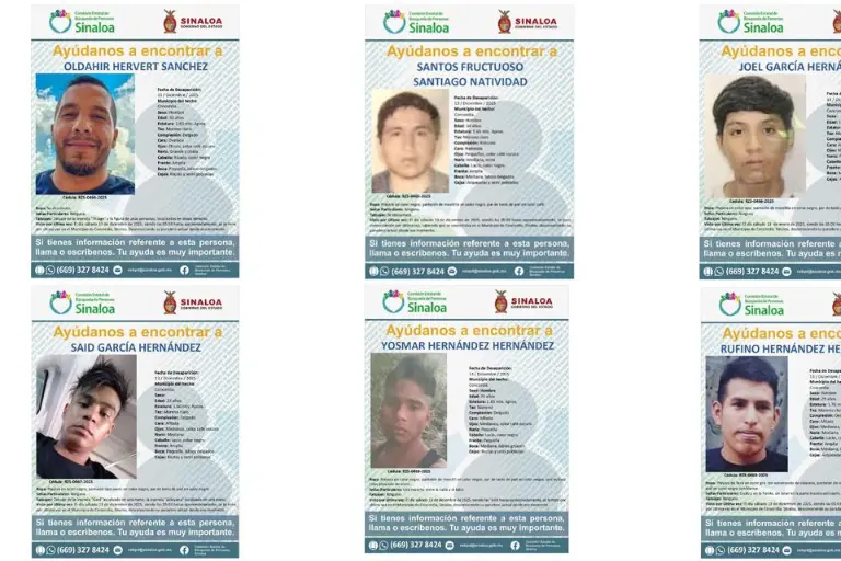 Seis hombres, entre los 18 y los 34 años, desaparecieron en Concordia la madrugada del sábado.